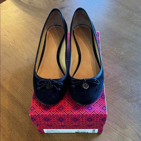 Tory Burch Shoes - Tory Burch Black SoHo Lux Suede Wedge